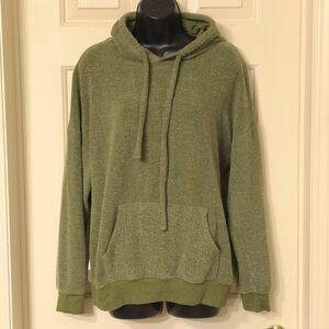 Soft Serve Cloud Cotton Olive Green Womens Fleece Hoodie Sweatshirt Size M